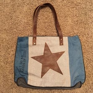 Blue/Brown Star Purse/Tote